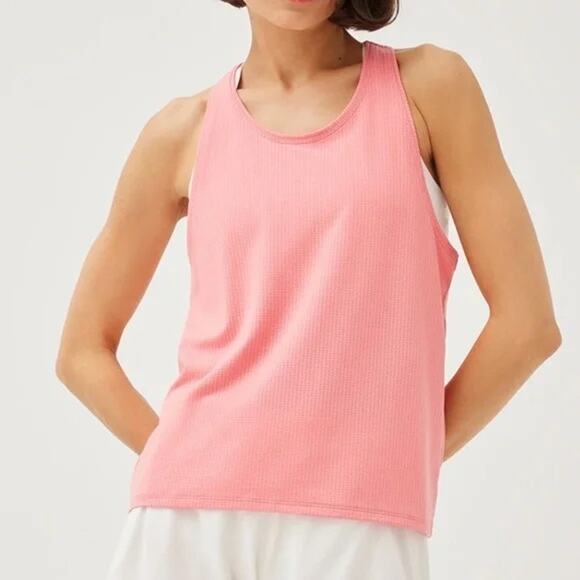 Outdoor Voices Think Fast Mesh Pink Tank Top Size Medium - Picture 1 of 5